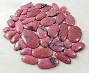 Cabochons en rhodonite rose naturelle, pierres précieuses en vrac pour la fabrication de bijoux en argent/laiton et d'objets artisanaux en cristal, disponibles dans toutes les tailles - Product Image 2