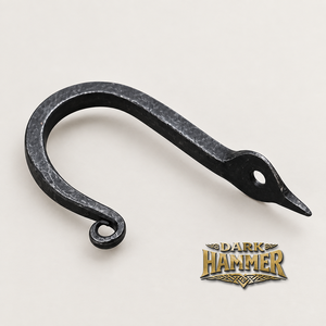Small Hand Forged Iron <b>Coat</b> <b>Hook</b> <b>Decorative</b> Wall <b>Hook</b> Rustic Clothing Hat Bag Hanging Hardware - Product Image 3