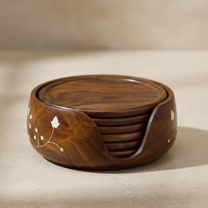 Premium Wooden <b>Coaster</b> Set of 6 for Dining <b>Table</b> Mango Wood Tea <b>Coaster</b> Set for Coffee <b>Table</b> Decor <b>Coasters</b> for Dining <b>Table</b> - Product Image 4
