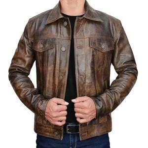Chaqueta de Cuero Original para Hombre, Estilo Motero, de Piel Vacuna Negra Premium, con Personalización de Marca, Fabricación OEM - Product Image 1