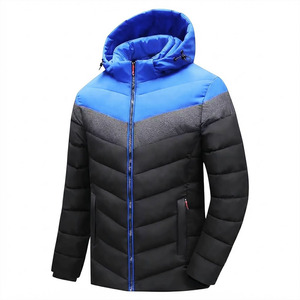Veste matelassée à capuche haut de gamme pour homme, style color block, manteau d'hiver chaud et épais, parka d'extérieur coupe-vent, mode décontractée - Product Image 1