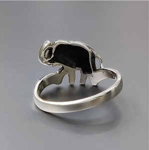 Dainty Modern <b>Elephant</b> Solid Silver Ring Beautiful High Polish Animal Design Hypoallergenic Simple Bands - Product Image 4