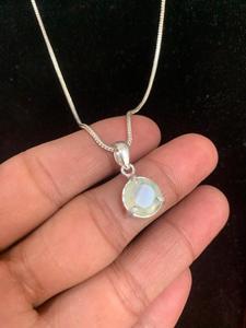 German <b>Silver</b> Prehnite Gemstone Necklace Pendant High Quality Charm Pendant Wholesale Jewelry For Women Jewelry - Product Image 3