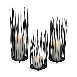 Farol Decorativo de Metal Negro, Moderno Portavelas de Alambre para Decoración del Hogar - Product Image 2