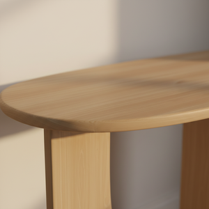 TABLE DE CONSOLE / TABLE D'APPUI en bois d'hévéa durable et placage de chêne MDF pour salle à manger et restaurant, décoration intérieure, couleur beige - Product Image 5