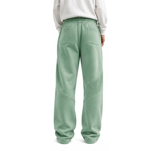 Pantalon de jogging en molleton pour homme, taille élastique avec cordon de serrage, décontracté, vert, mi-lourd, tricoté, respirant, poches latérales, pour l'automne - Product Image 5