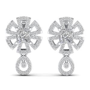 REYES Venta Directa de Fábrica, Pendientes Colgantes de Oro Sólido de 14K con Moissanita para Mujer, Exquisito Regalo de Aniversario de Bodas, Joyería - Product Image 2
