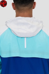 Ensemble de survêtement d'été pour homme avec capuche, coupe-vent léger, short, séchage rapide, respirant, deux pièces, vêtements de sport, logo personnalisé - Product Image 4