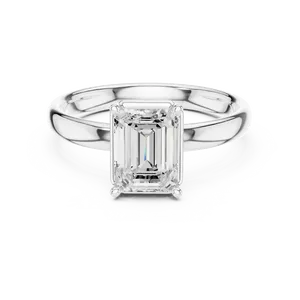 Bague de fiançailles solitaire en diamant de laboratoire taille émeraude 1,5 ct 7,50x5,50 mm, sertie à griffes, tige fine et confortable, design intemporel pour mariée - Product Image 1