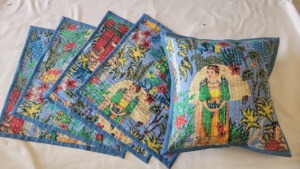 Fundas de cojín hechas a mano con bordados kantha de Rajastán, fundas de cojín de algodón tradicionales hechas a mano, fundas decorativas para almohadas. - Product Image 4