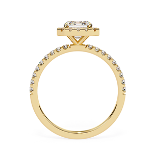 SATANI BROTHERS Bague de fiançailles en moissanite taille radiant 4 carats avec halo et sertissage pavé de luxe - Product Image 5