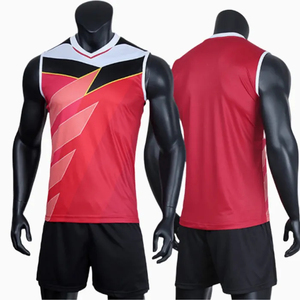 Ensemble d'uniformes de volley-ball pour hommes de haute qualité en gros, avec logo frontal par sublimation, 100 % polyester respirant et à séchage rapide - Product Image 4