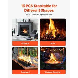 Set di 15 Sfere di Ceramica da 3 Pollici per Fuoco, Riutilizzabili, per Interni ed Esterni, Pietre Decorative per Braciere e Accessori per Caminetto - Product Image 2