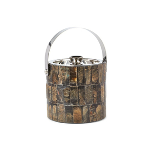 Seau à glace de luxe en nacre, double paroi en acier inoxydable, refroidisseur à vin élégant en métal avec poignées pour hôtel et bar - Product Image 1