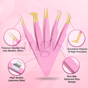 Pointed Tip Stainless Steel Flower Eyebrow Tweezers Eye Brow Trimmer Eyelash Clip Set for Cosmetic Makeup <b>Tool</b> - Product Image 4