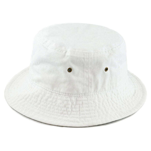 Chapeau bob en coton blanc, couleur unie, décontracté, pour le printemps et l'été, idéal pour les activités de plein air - Product Image 1