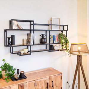 Estante de pared Vandana Optima Vertex de madera de mango y metal - Decoración - Product Image 1