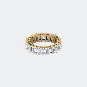 Anillo de Eternidad Ancho con Incrustaciones de Esmeraldas de 4.60CTW - Product Image 1