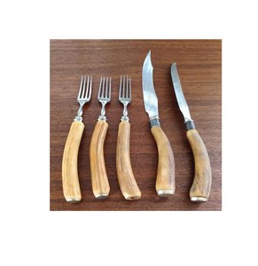 Luxury Stainless Steel <b>Bone</b> <b>Handle</b> Spoon Fork <b>Knife</b> Flatware Set Vintage Style Eco-friendly Dishwasher Safe Party Dining - Product Image 1