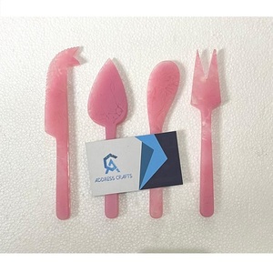 Customized Resin <b>Cheese</b> <b>Set</b> of 4 Turtle Color Resin Handmade Cutlery Tableware Fork Spreader <b>Cheese</b> Cutting Tools Spike Knives - Product Image 2