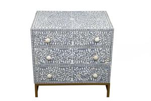 Cajón con Incrustaciones de Hueso de ILAHI, Diseño Moderno con Detalles de Ágata, Mueble Portátil para el Hogar - Product Image 3