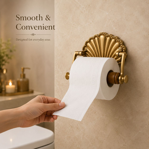 Luxury Brass Toilet <b>Paper</b> Holder with <b>Wooden</b> Bar <b>Wall</b> Mounted Vintage Tissue Roll Holder Decorative Bathroom Hardware Accessory - Product Image 3