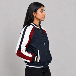Trending <b>Women</b> Bomber <b>Jacket</b> Custom Logo <b>Lightweight</b> Full Zipper Casual Wear Windproof Outerwear Bomber <b>Jacket</b> for <b>Women</b> - Product Image 3