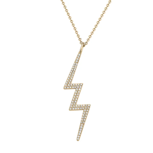 Colgante de Rayo con Incrustaciones de Diamantes de 0.23 CT, Chapado en Oro de 14K y Rodio - Product Image 4