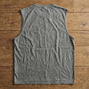 Camiseta sin mangas de algodón pesado de 220 g/m² para hombre, estilo vintage lavado, corte holgado, sin mangas, estilo urbano, personalizada OEM - Product Image 6