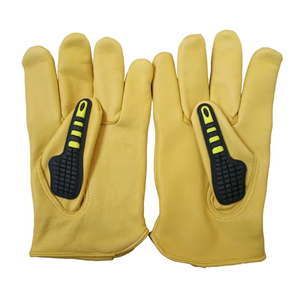 Guantes de Trabajo de Cuero Vacuno Resistentes al Desgaste de Alta Calidad, Guantes de Seguridad para Manos con Protección TPR para Conductores y Trabajadores - Product Image 2