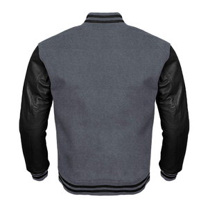 University Letterman Varsity <b>Jacket</b> with Real Leather Sleeves <b>White</b> <b>Men</b> Bomber <b>Jacket</b> Casual Outerwear Polyester <b>Jacket</b> for <b>Men</b> - Product Image 6