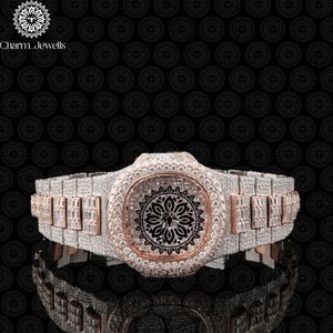 Montre de luxe Charm_Jewells en acier inoxydable, cadran en verre 40 mm, bracelet 20 cm, mouvement mécanique, étanche 10 bars, date automatique, fonction push - Product Image 4