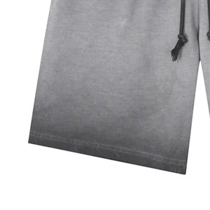 Nuevas llegadas: Pantalones cortos de hombre personalizados con lavado ácido, estilo vintage, de algodón, informales, para gimnasio, moda de verano, con cordón, de corte relajado. - Product Image 6