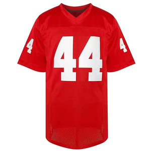 บริการผลิตเสื้ออเมริกันฟุตบอลแบบ OEM ระบายอากาศได้ดี พิมพ์โลโก้ตามสั่ง เสื้ออเมริกันฟุตบอลสีพื้น - Product Image 1