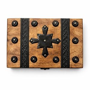 Caja de Madera Decorativa Económica para Guardar Recuerdos de Boda, Joyas, Accesorios y Tesoros Personales - Product Image 1