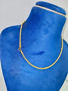 Elegante Cadena de Oro Sólido de 22K con Diseño de Cuerda Trenzada y Detalles de Barril, Collar de Oro Amarillo Auténtico con Sello BIS - Product Image 3
