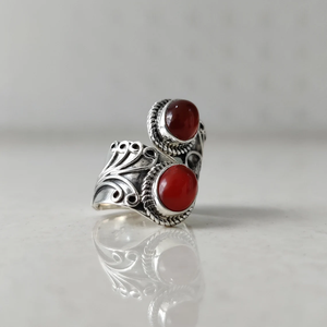 Carnelian Gemstone <b>Adjustable</b> <b>Ring</b> 925 Sterling Silver Handmade Statement <b>Ring</b> for Women Birthday Anniversary Gift <b>Ring</b> - Product Image 2
