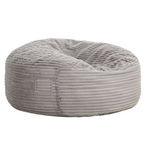 Poltrona Sacco Oversize in Memory Foam Grigio Chiaro, Rivestita in Tessuto, per Soggiorno - Product Image 2