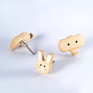 Nouveauté : Boutons de tiroir pour enfants en bois de pin, forme de visage de lapin, poignées de meuble durables de haute qualité - Product Image 4