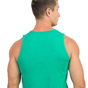 Camiseta sin mangas de gimnasio para hombre de alta calidad con cuello redondo, transpirable, de algodón/fibra de bambú, tejido de 180 g, con detección de agujas para culturismo - Product Image 4