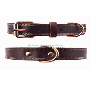 Collar de perro de cuero genuino Real Premium suave al tacto resistente cuero genuino ajustable perro mascota collar tamaños personalizados disponibles - Product Image 3