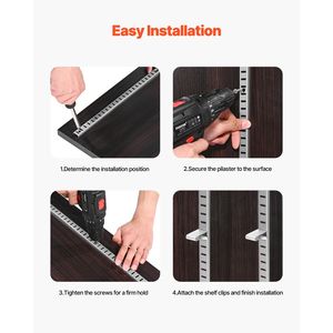 Set di 6 Pilastri in Acciaio per Mensole, Regolabili fino a 36,3 Pollici, con 24 Viti, Connettori Standard e Supporti per Mensole - Product Image 6