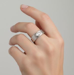 Oval Cut Moissanite <b>Mens</b> <b>Ring</b> 925 Sterling Silver White Gold Plated Modern Engagement Band Minimalist Statement <b>Ring</b> - Product Image 3