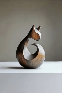 Sculpture en bois créative, artisanalement sculptée à la main, pièce maîtresse décorative pour salon, hôtel, bureau, réception - Product Image 3