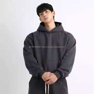 เสื้อฮู้ดดี้สีดำเรียบสไตล์สตรีทแวร์สำหรับผู้ชาย ผ้าหนา ผลิตโดยผู้ผลิตเสื้อผ้าโอเวอร์ไซส์ ผ้าฝ้ายคุณภาพดี ลายแมงมุม - Product Image 2