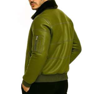 แจ็คเก็ตหนังแท้บุรุษสำหรับฤดูหนาว แบบลำลอง ระบายอากาศได้ดี แห้งเร็ว มีโลโก้ด้านหน้า ทำจากหนังวัวแท้ - Product Image 2