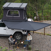 Auvent latéral de voiture à 180 degrés, 460x200cm en position ouverte, 19,8kg, cadre en aluminium, PU3000mm, compatible avec les hayons arrière
