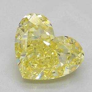 Diamant certifié 3,00 carats, jaune intense fantaisie, taille cœur, pureté VS1, finition EX, pierre libre pour la fabrication de bijoux - Product Image 1