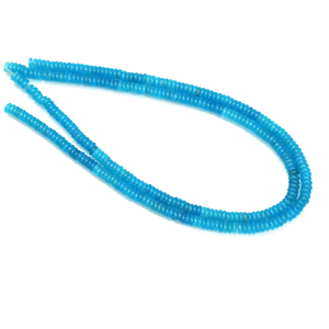 Cuentas de Calcedonia Azul Neón Bio en Forma de Rondelle Plana |   Cuentas de Piedras Preciosas Azul Neón |   Cuentas Redondas Lisas | Suministros para la Fabricación de Joyería - Product Image 3