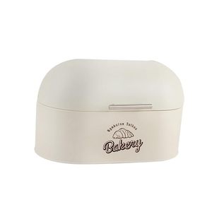 Caja de Pan Metálica Color Crema con Tapa Abatible, Contenedor de Almacenamiento de Pan Retro para Cocina - Product Image 3